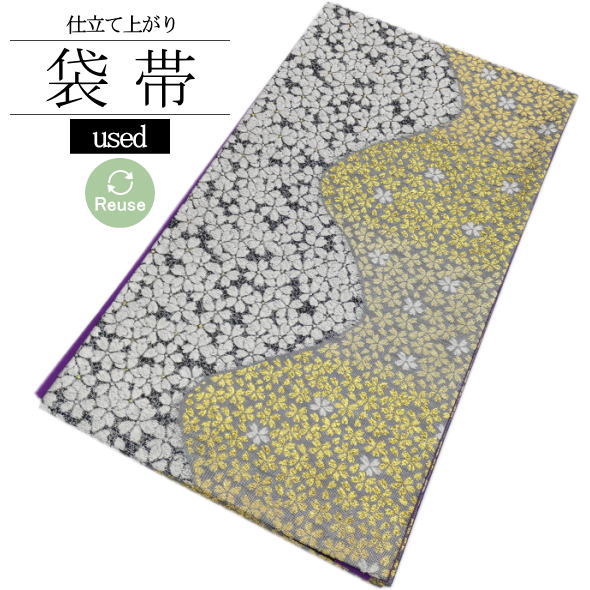 【中古】リユース リサイクル 仕立て上がり 振袖用袋帯 桜 / 絹 袋帯 六通柄 振袖 和装 着物女子 女性用 レディース 婦人用 送料無料 used 【050】｜いつも元気なきもの屋さん
