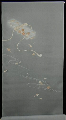 絽付下布切れ【正絹】【ワケ有り】【夏物】【薄墨色】【墨付き】【駒絽】【未仕立てもの】【日本製】【五泉】【貨物輸送無料】