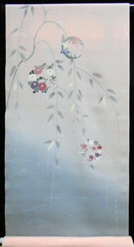 絽付下反物【正絹】【夏物】【ピンク】【手描き】【駒絽】【未仕立て】【日本製】【五泉】【在庫処分品】【送料無料】