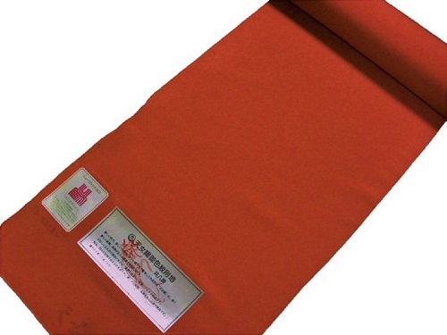 正絹色無地反物【在庫処分品】【浜ちりめん】【共八掛付】【日本製】【オレンジ】【防水加工済み】【未仕立て】【送料無料】|はせ川京染店 店