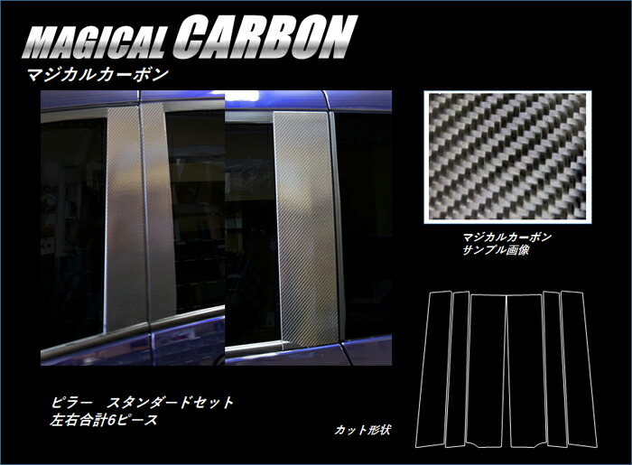 【20％OFFは4/24-27】カーボンシート セレナ C27/e-POWER ピラースタンダードセット バイザーカットタイプ マジカルカーボン ハセプロ 日産 CPN-V60