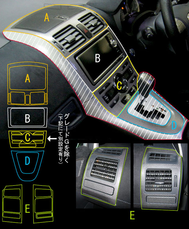 カーボンシート ハセプロ マジカルカーボン センターパネルセット トヨタ ブレイド AZE/GRE150系 2006.12～2009.11 CCPST-1｜オリジナルショップ　ハセ・プロ