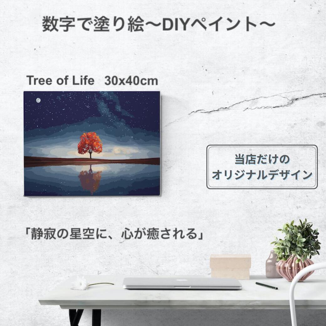 楽天市場 油絵塗り絵 数字油絵 人気 数字で塗り絵 Tree Of Life フレーム有無選べる キャンバス折り目無し 30x40cm 大人の塗り絵 油絵 風景 空 星空 海 塗り絵セット 壁飾り インテリア 絵画 インテリア雑貨 おしゃれ アートパネル ナンバーペイント Diy油絵