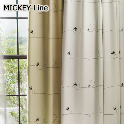 日本製 スミノエ ディズニー ミッキー／ライン MICKEY／Line カーテンドレープ 1枚入り 100×200cm M-1158 M-1159【RCP】