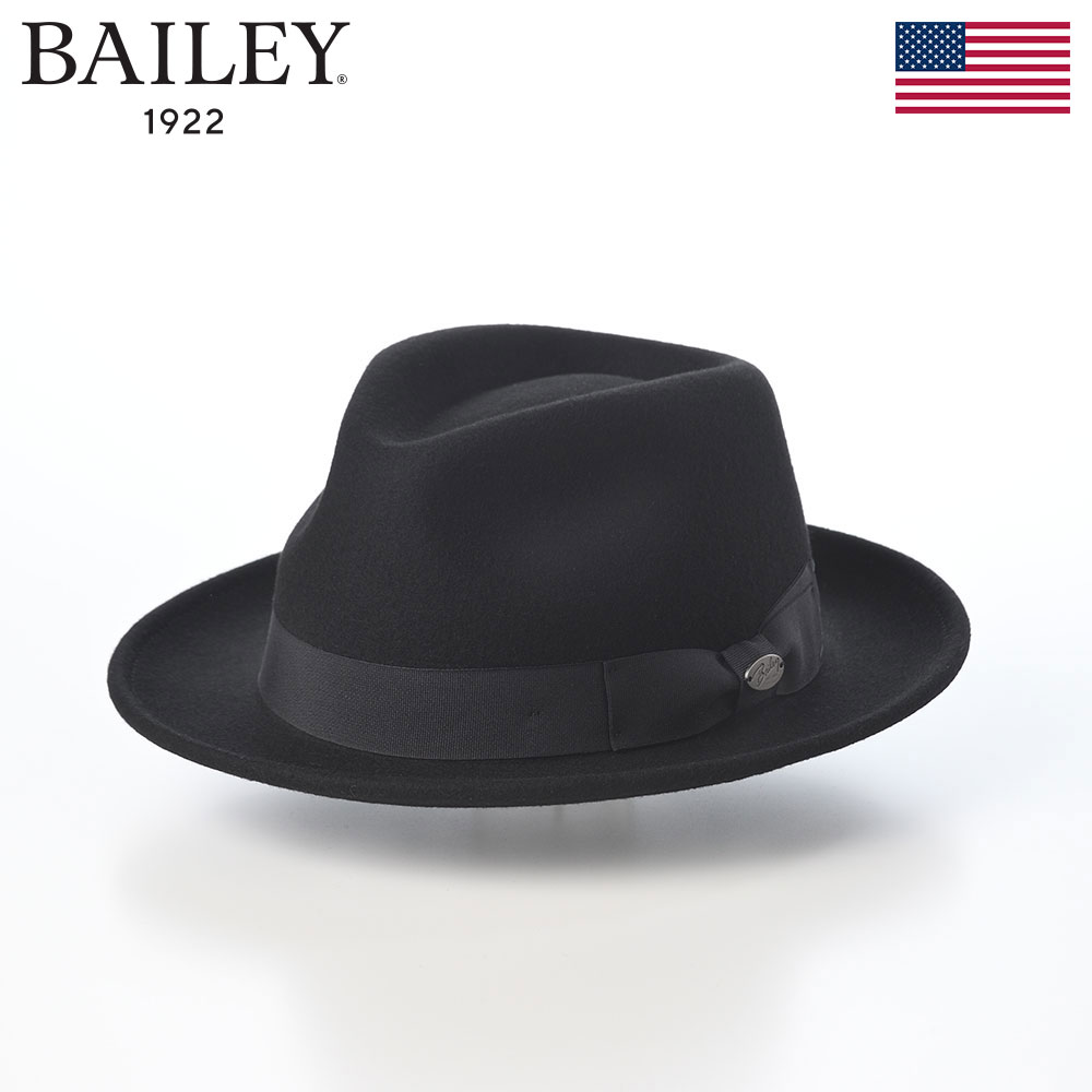 BAILEY 中折れハット フェルト帽 帽子 メンズ レディース 秋 冬 カジュアル おしゃれ 紳士帽 ファッション小物 ブランド ベイリー アメリカ LITEFELT MAGLOR（ライトフェルト マグロール） ブラック