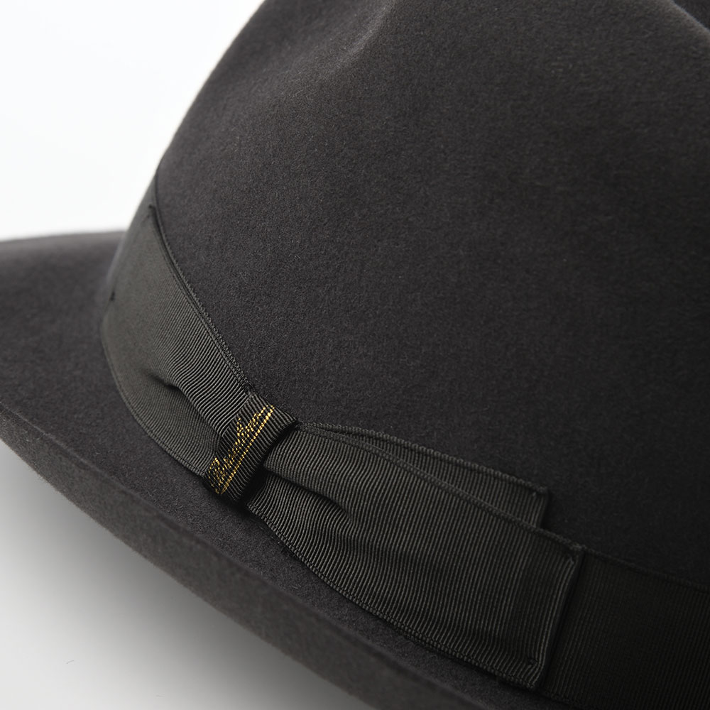 極美品 Borsalino ボルサリーノ カシミア100% チャコールグレー-