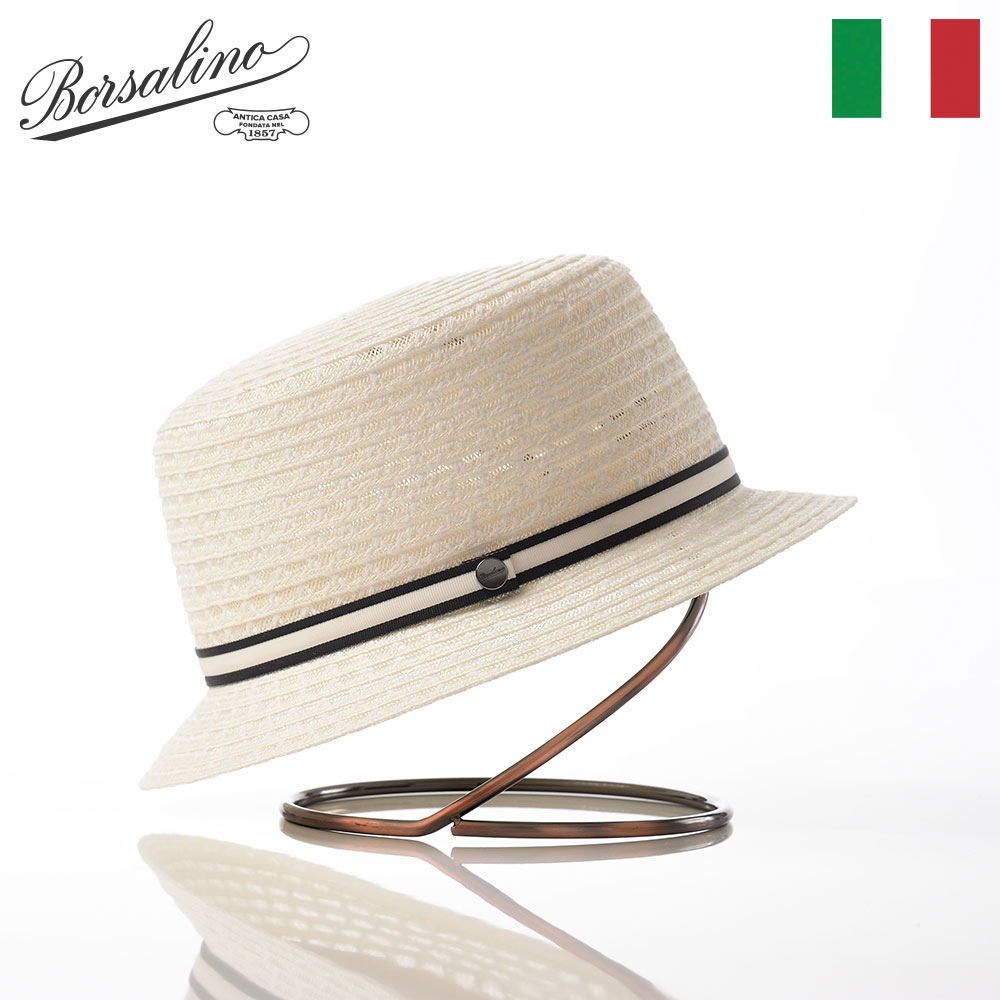 楽天市場】Borsalino ボルサリーノ カンカン帽 紐付き ストローハット 
