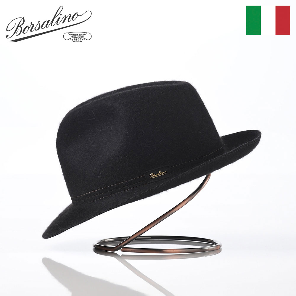 大得価在庫ボルサリーノ 中折ハット ネイビー サイズ59 帽子