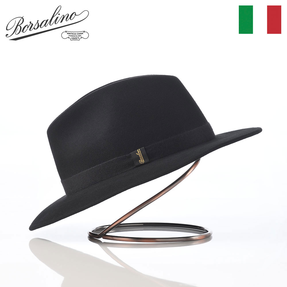 ボルサリーノ Borsalino 中折れハット size60 ブラック 黒 brsf023-black.jpg