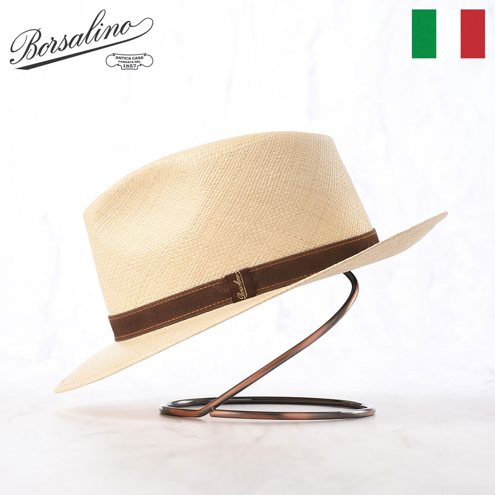 【楽天市場】Borsalino ボルサリーノ パナマ帽 パナマハット 中折れハット 春 夏 メンズ 中折れ帽 紳士帽 おしゃれ 高級 ブランド  イタリア ファッション小物 アクセサリー Panama Quito Larga（パナマキート ラーガ） 141088 ブラックリボン 熱中症 暑さ対策  