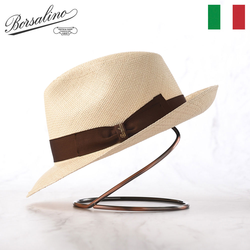 限定SALEセールBorsalino ボルサリーノ ハット　18.57 麦わら帽子　ブルー　59 麦わら帽子