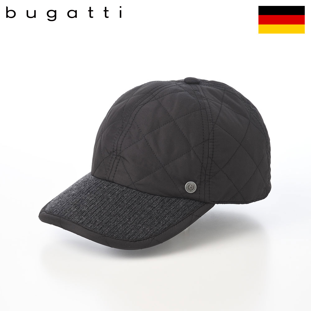 キャップ 秋 冬 メンズ レディース ユニセックス 耳当て 紫外線 防寒 暖かい カジュアル bugatti ブガッティ uv対策 Quilting 629239 ブラック ギフト プレゼント|メンズハット・帽子専門店 時谷堂