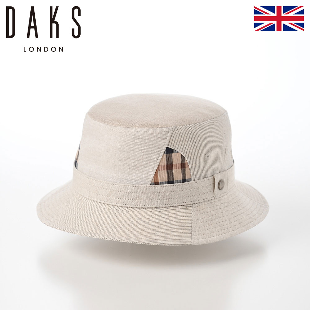 DAKS バケットハット サファリハット 帽子 メンズ レディース ソフトハット おしゃれ カジュアル イギリス ブランド ダックス Hat Pattern Patchwork(ハット パターン パッチワーク) D1821 ベージュ