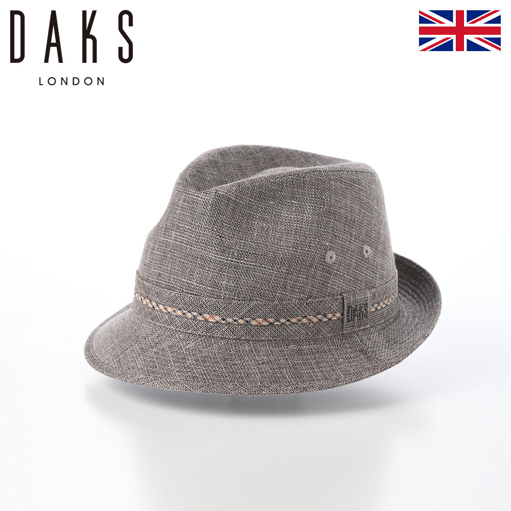 DAKS ダックス 帽子 メンズ レディース ソフトハット ソフト帽 春 夏 紳士帽 ブランド New Lescaut Omi Linen(ニューレスコー 近江リネン) D1828 チャコール 熱中症 暑さ対策