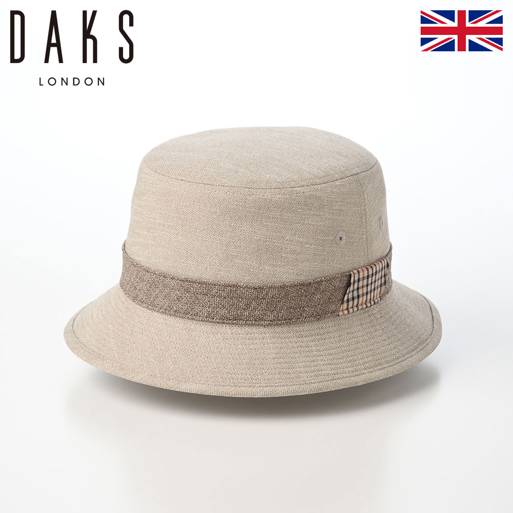 DAKS 帽子 バケットハット ソフトハット メンズ レディース おしゃれ カジュアル ブランド ダックス Safari SlabTweed Tartan(サファリ スラブツイード タータン) D2002 ベージュ ギフト|メンズハット・帽子専門店 時谷堂