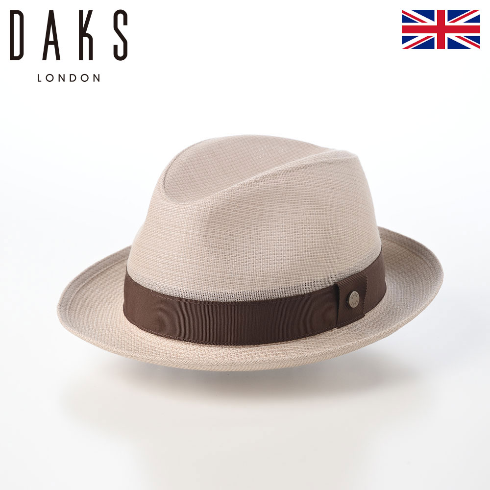 DAKS 帽子 中折れハット ソフトハット メンズ レディース おしゃれ カジュアル ブランド ダックス Hat Cotton Linen KARAMI(ハット コットンリネン カラミ) D2012 ベージュ ギフト｜メンズハット・帽子専門店 時谷堂
