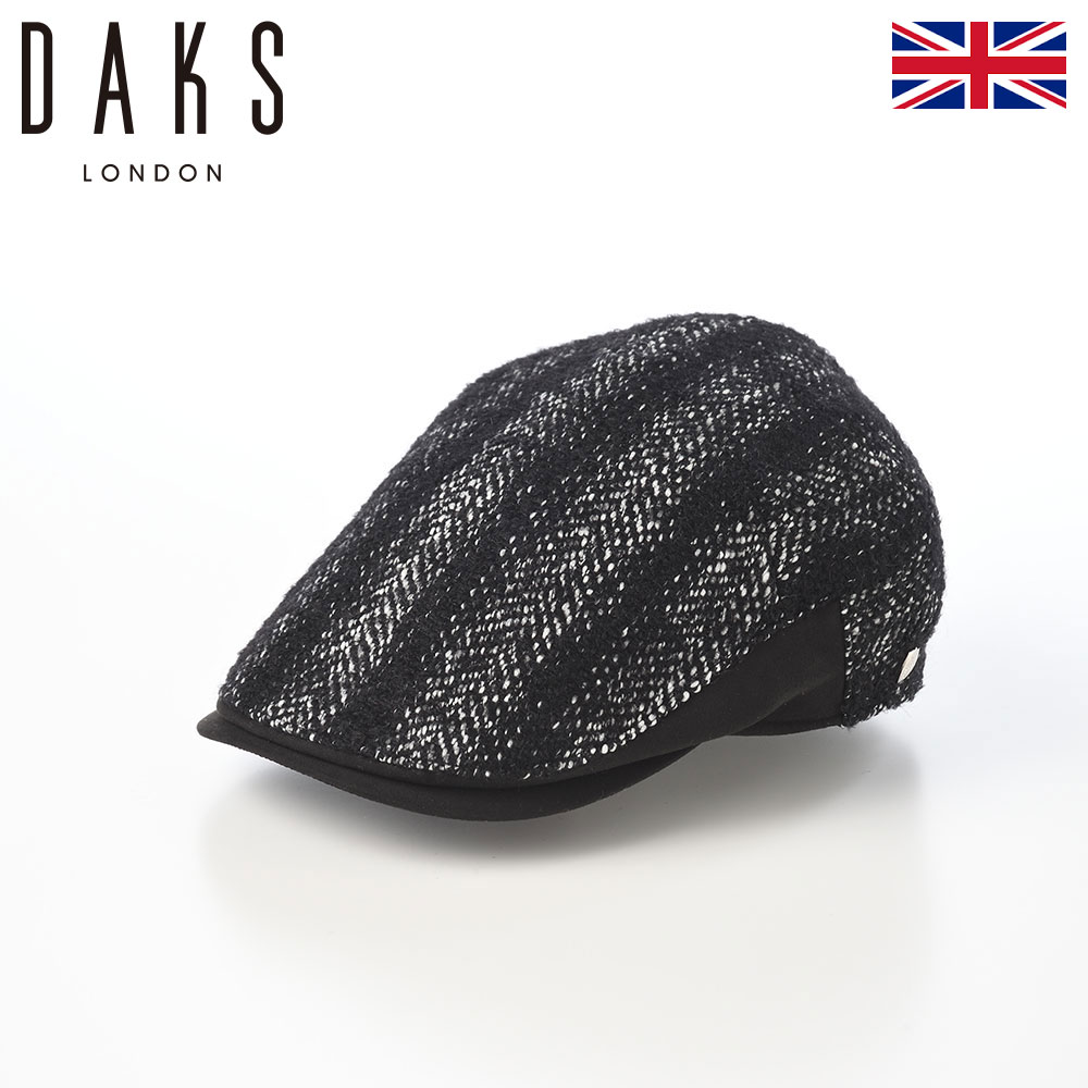 DAKS 帽子 ハンチング帽 メンズ レディース キャップ 鳥打帽 おしゃれ カジュアル ブランド ダックス Hunting Itarian Tweed（ハンチング イタリアンツイード） D2037 ブラック
