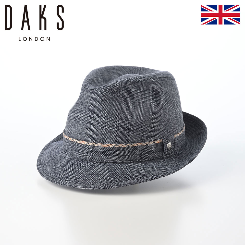 DAKS ダックス 帽子 ソフトハット メンズ レディース 紳士帽 大きいサイズ サイズ調整 uv カジュアル アウトドア ブランド New Lescaut Glen Check（ニューレスコー グレンチェック） D3013 ネイビー ギフト｜メンズハット・帽子専門店 時谷堂 11,154円