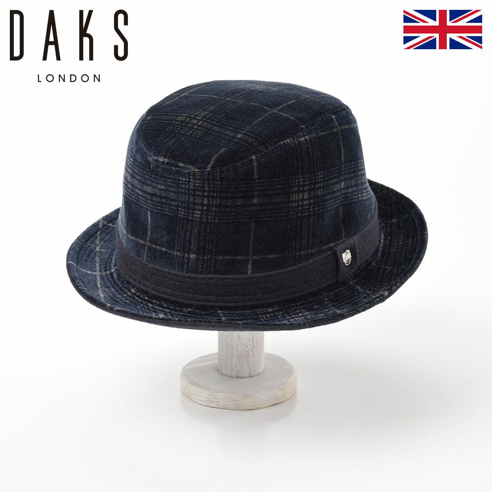DAKS サファリハット バケットハット メンズ 帽子 秋 冬 大きいサイズ サイズ調節可 ソフトハット 紳士帽 ネイビー ブランド ダックス Alpen Pontoglio Velvet(アルペン ポントリオベルベット) D3707