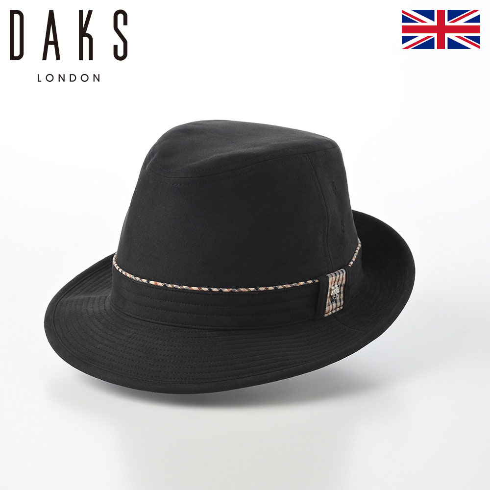 DAKS 帽子 中折れハット メンズ レディース 秋 冬 ソフトハット ソフト帽 おしゃれ 普段使い アウトドア カジュアル 防寒 ファッション小物 ブランド ダックス Hat AMARETTA(ハット アマレッタ) D3912 ブラック ギフト|メンズハット・帽子専門店 時谷堂