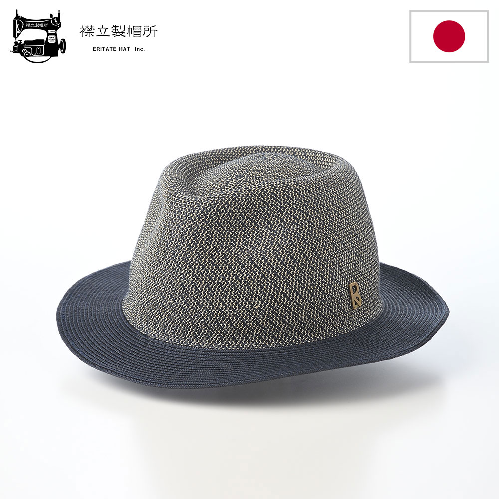 ブレードハット メンズ レディース 日本製 春夏 リゾート カジュアル Paper braid hat 襟立製帽所 分類外繊維 紙 中折れ ネイビーミックス 熱中症 暑さ UV 紫外線対策 旅行 アウトドア ギフト プレゼント｜メンズハット・帽子専門店 時谷堂
