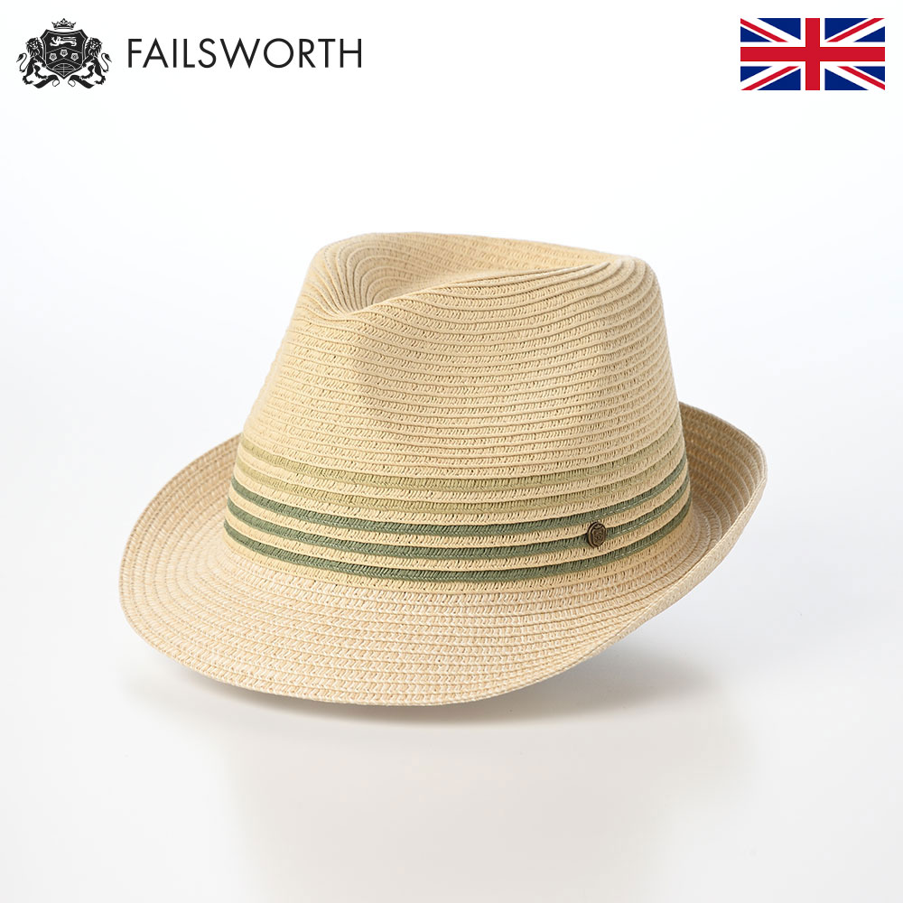 Failsworth 帽子 ストローハット 中折れハット 春 夏 メンズ レディース 麦わら帽 ソフトハット カジュアル イギリス 英国ブランド フェイルスワース Lucca Trilby(ルッカ トリルビー) グリーン ポイント5倍