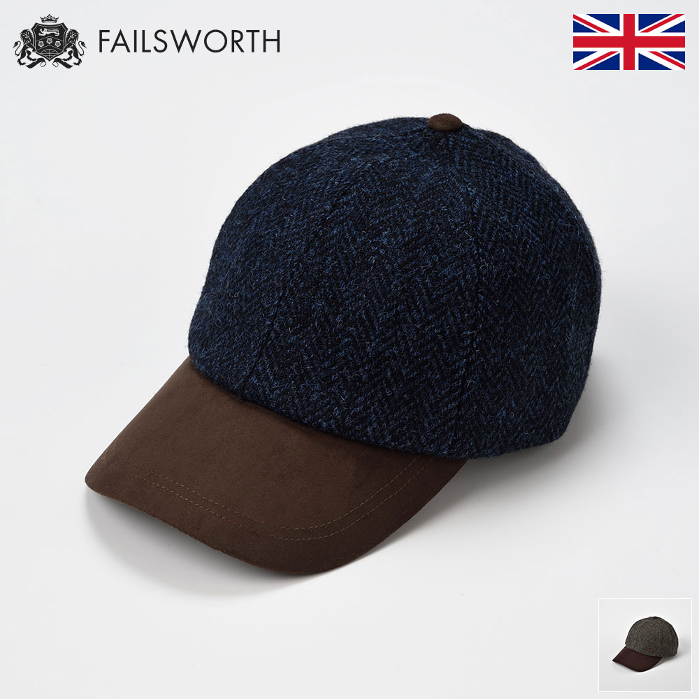 楽天市場 野球帽 キャップ メンズ レディース 帽子 秋冬 ハリスツイード Cap 大きいサイズ 英国 イギリス フリーサイズ サイズ調整可 紳士帽子 メンズ帽子 プレゼント 送料無料 父の日 あす楽 フェイルスワース ハリスツイードベースボール メンズハット 帽子専門店