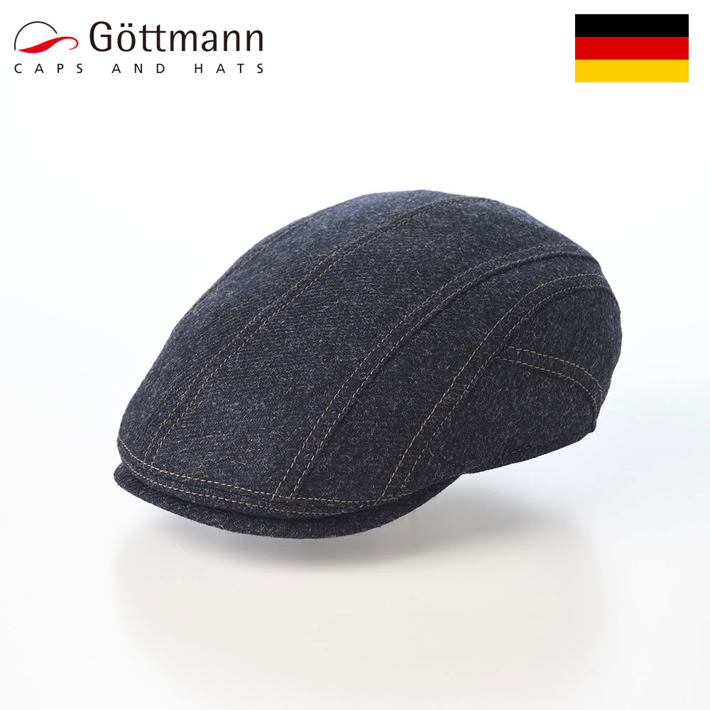 Gottmann ハンチング帽 帽子 キャップ CAP メンズ レディース 秋 冬 大きいサイズ カジュアル おしゃれ 普段使い ファッション小物 ブランド ドイツ ゴットマン Baltimore Wool（ボルティモア ウール） G2870530 ネイビー