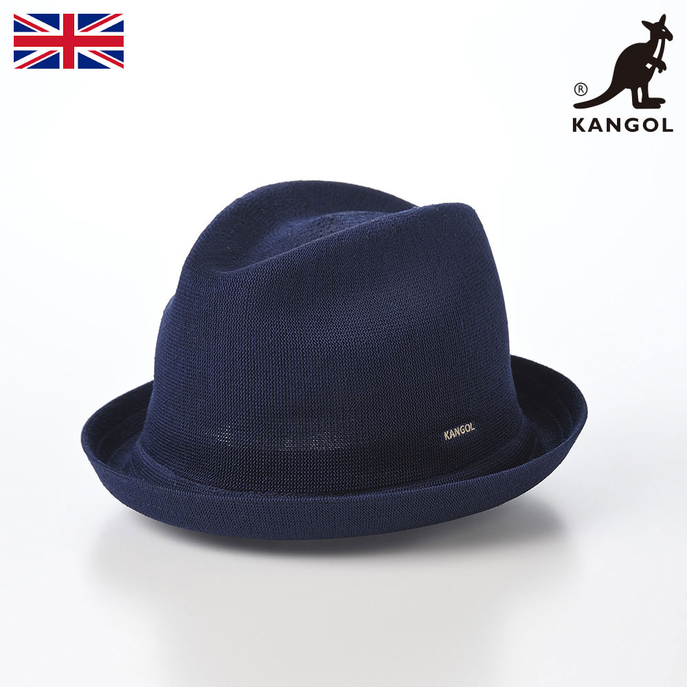KANGOL カンゴール 帽子 中折れハット つば短め ブランド 春 夏 メンズ レディース ユニセックス ソフトハット ソフト帽 カジュアル タウンユース ファッション小物 TROPIC PLAYER(トロピック プレイヤー) ネイビー 熱中症 暑さ対策 ギフト｜メンズハット・帽子専門店 時谷堂