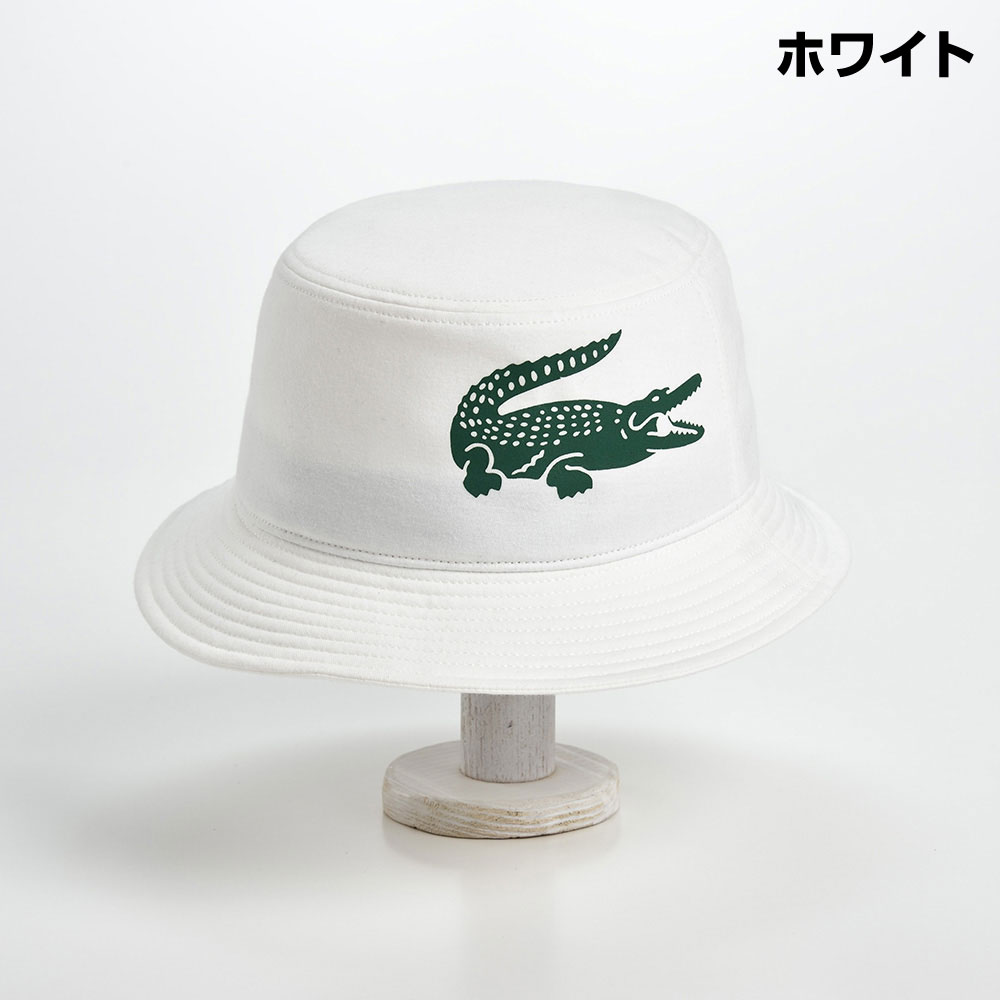 ビッグロゴ 登山 バケットハット Lacoste レディース おしゃれ レディース 個性派 メンズ ラコステ ホワイト L1144 春夏帽子 男女兼用 メッシュ裏地 サイズ調節可 普段使い フェス 登山 キャンプ アウトドア サファリ ホワイト ネイビー レッド 送料無料 あす楽 メンズ