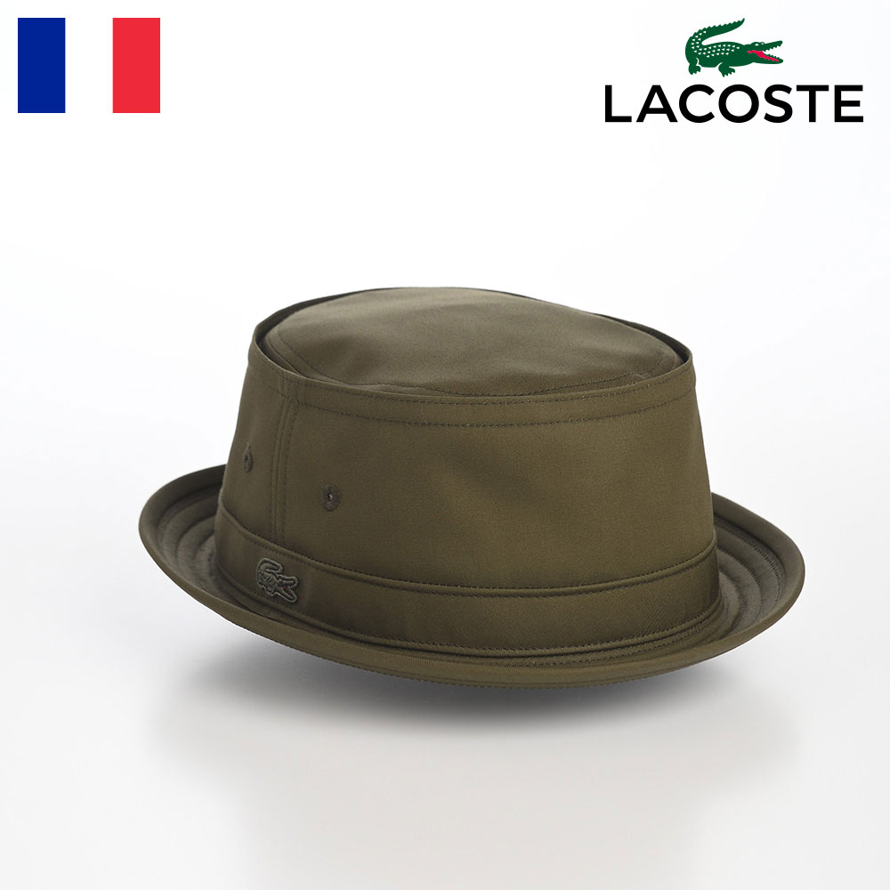 LACOSTE 帽子 ポークパイハット ソフト帽 メンズ レディース カジュアル シンプル ギフト 送料無料 ラコステ ブランド ファッション小物 アクセサリー TWILL PORKPIE HAT(ツイル ポークパイハット) L1314 カーキ