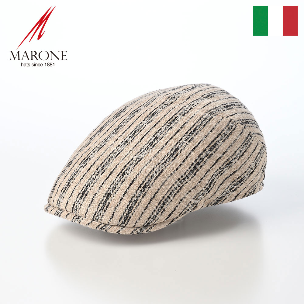 ハンチング帽 キャップ ハンチングベレー メンズ 春 夏 レディース 大きいサイズ イタリアブランド カジュアル MARONE マローネ Milano Stripe CT895 ナチュラル 通勤 ギフト プレゼント｜メンズハット・帽子専門店 時谷堂