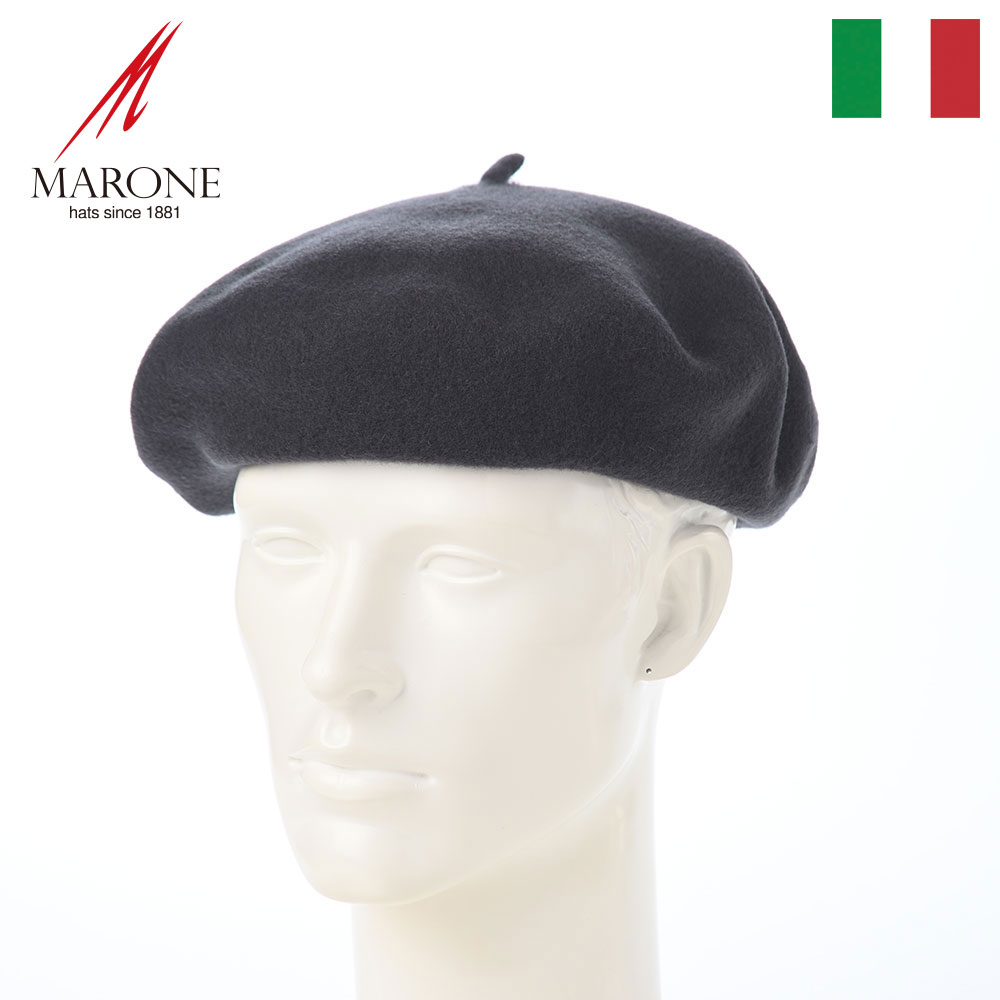 MARONE ベレー帽 帽子 ハンチングベレー メンズ レディース 秋 冬 小さめ 大きいサイズ チョボ付き カジュアル 普段使い おしゃれ イタリアブランド ファッション小物 マローネ Pittore Beret(ピットーレ ベレー) グレー