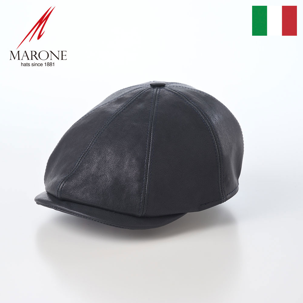 【21AW】マリアーノ MAGLIANO 牛革 ハンチング帽 M 黒 帽子 21AW】マリアーノ MAGLIANO 牛革 ハンチング帽 M 黒 帽子