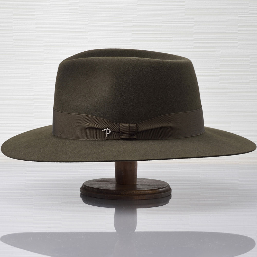 フェルトハット メンズ 帽子 ワイドブリム 中折れハット 秋 冬 大きいサイズ ソフトハット レディース 紳士帽 ラビットフェルト100 ダークグリーン M L Xl 送料無料 父の日 あす楽 ブランド Panizza イタリア製 Asti Valdarno アスティヴァルダルノ Darkgreen