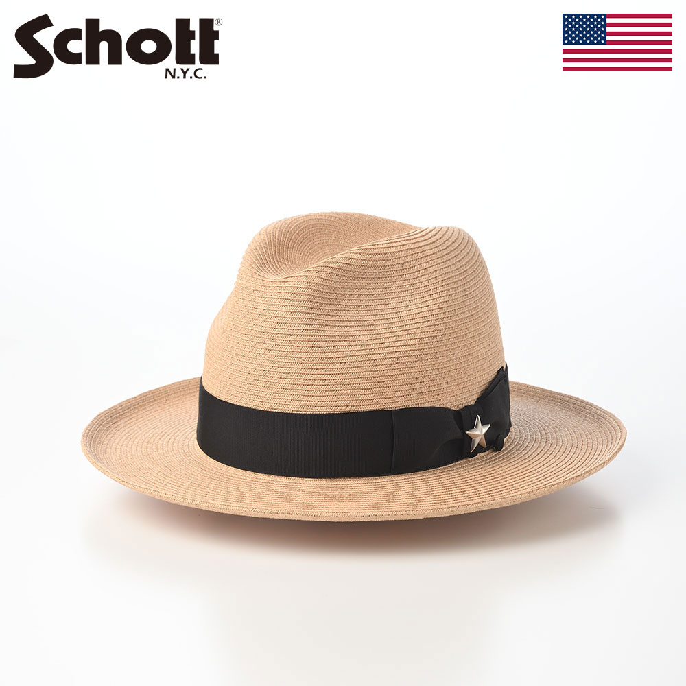 Schott ショット 帽子 ブレードハット cap メンズ レディース ユニセックス ファッション小物 おしゃれ ブランド アメリカ アメカジ ONE STAR RAFFIA BRAID HAT(ワンスター ラフィアブレード ハット) SC162 ナチュラル|メンズハット・帽子専門店 時谷堂