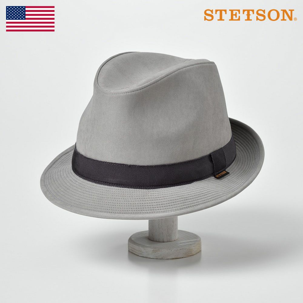 STETSON ステットソン ソフトハット メンズ 春夏 中折れ帽子 中折れハット 紳士帽 サイズ調節 撥水 グレー 送料無料 ギフト プレゼント クラッシャブル撥水ハット SE489 熱中症 暑さ対策 プレゼント