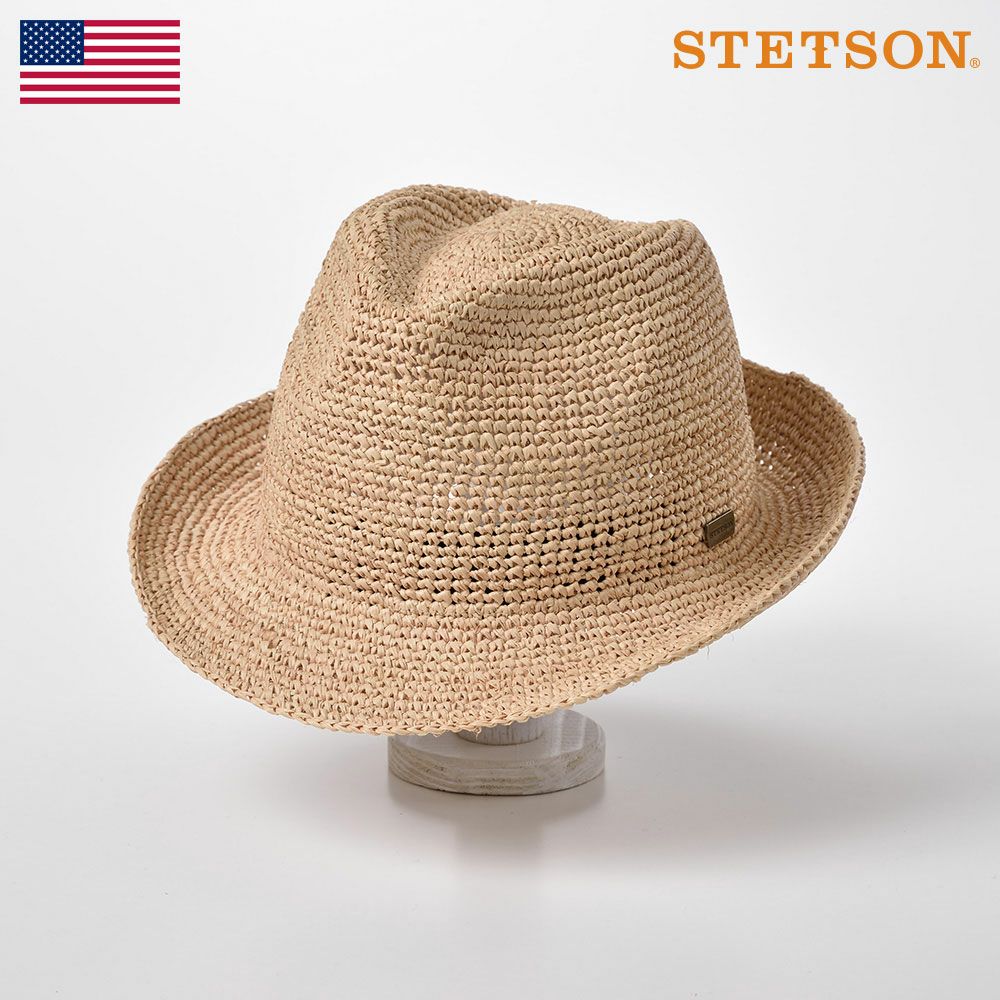 好評 STETSON ステットソン ラフィアハット ストローハット 麦わら帽子