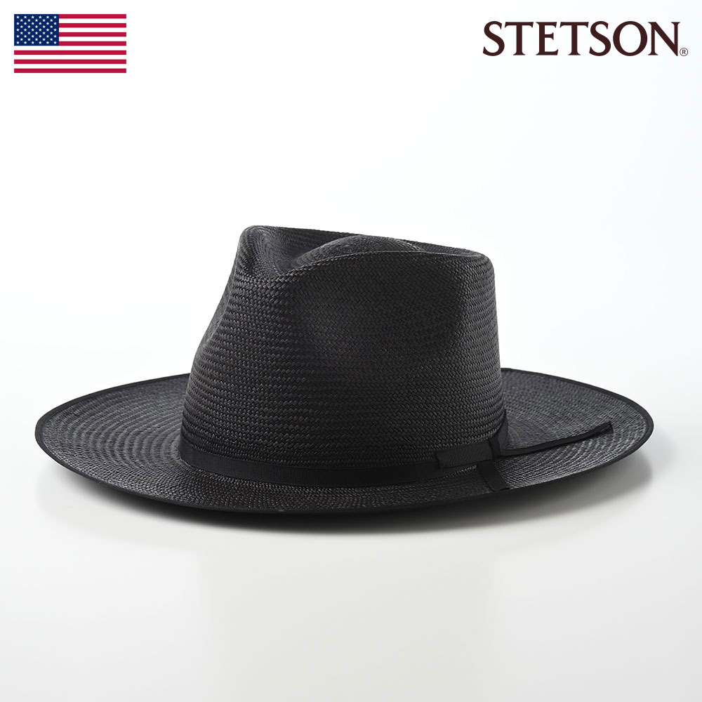 Stetson Black 7 1/4 58㎝/ステットソン・ハット・パナマ STETSON パナマ ハット ステットソン 黒 メンズ 帽子 トキヤ草