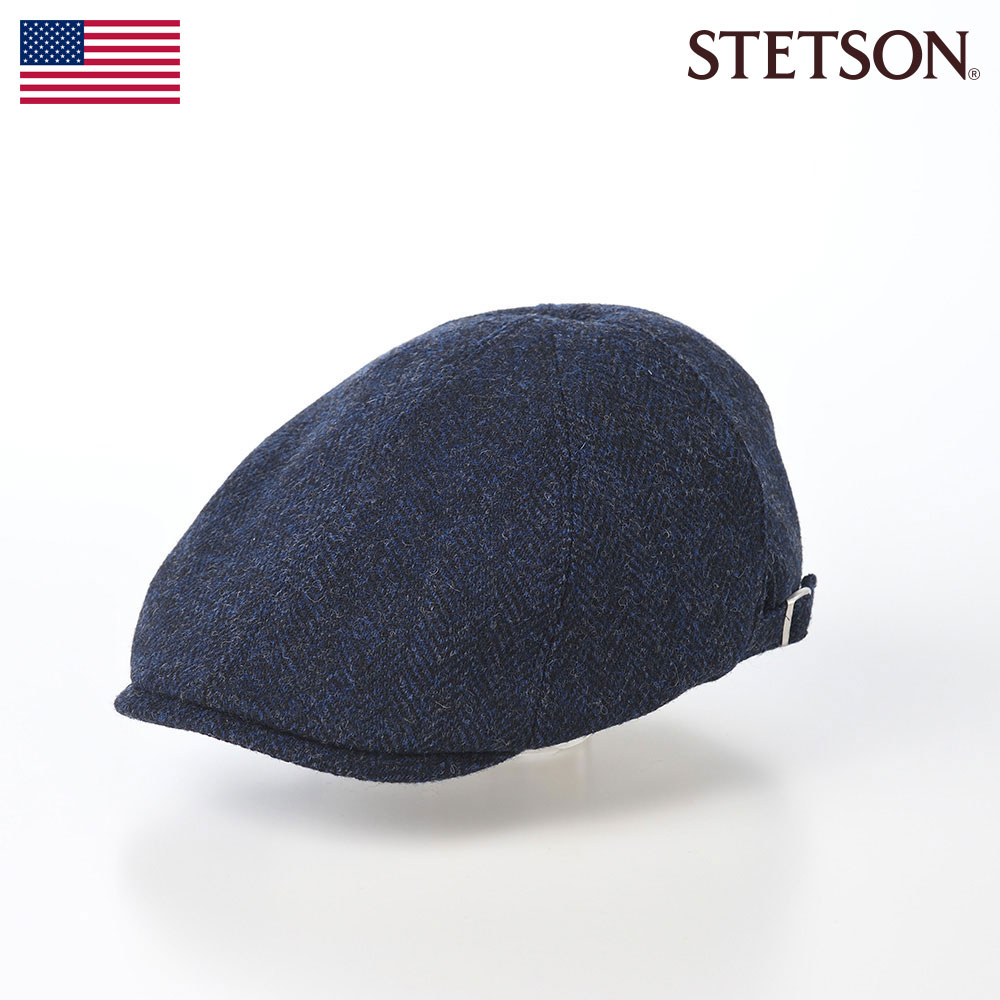 STETSON ハンチング帽 帽子 キャップ CAP 鳥打帽 メンズ レディース 秋 冬 大きいサイズ カジュアル おしゃれ ファッション小物 アメリカ ブランド ステットソン WOOLRICH TWEED HUNTING(ウールリッチ ツイードハンチング)SE736 ネイビー