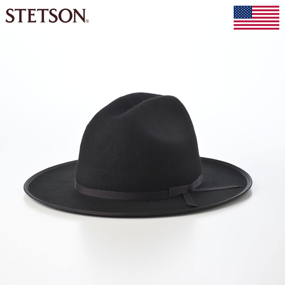 STETSON 帽子 中折れハット フェルト帽 メンズ レディース 秋 冬 紳士帽 ブランド 大きいサイズ カジュアル ファッション小物 スーツ クラシカル アメリカ ステットソン 160th JP OPENCRPWN（160th JP オープンクラウン） SE828 ブラック 42,240円