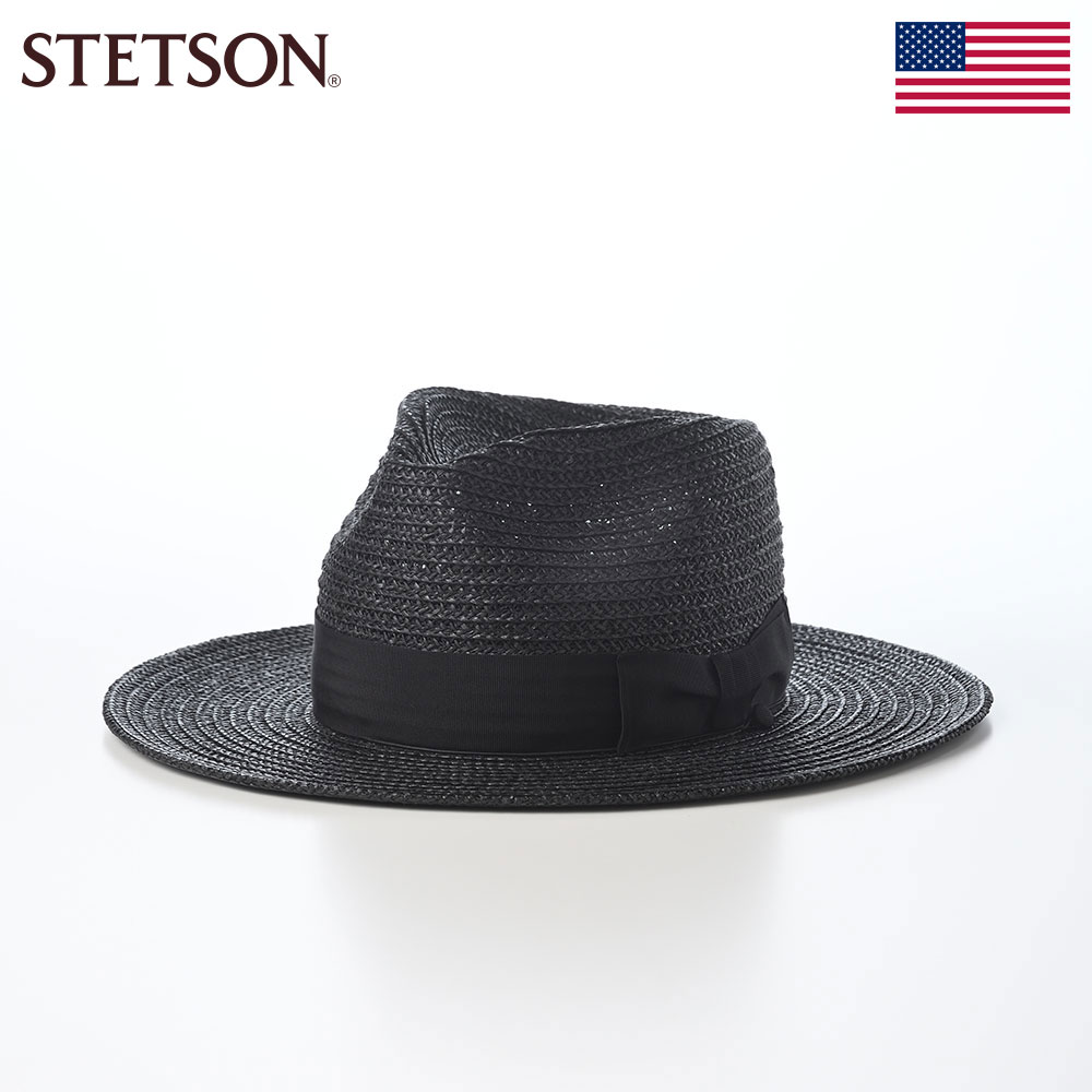 STETSON 帽子 ブレード ハット メンズ レディース 春 夏 麦わら帽 ブランド 大きいサイズ シンプル カジュアル ファッション小物 アメリカ ステットソン VINTAGE PAPER BRAID HAT(ヴィンテージ ペーパーブレード ハット) SE851 ブラック ギフト|メンズハット・帽子専門店 時谷堂