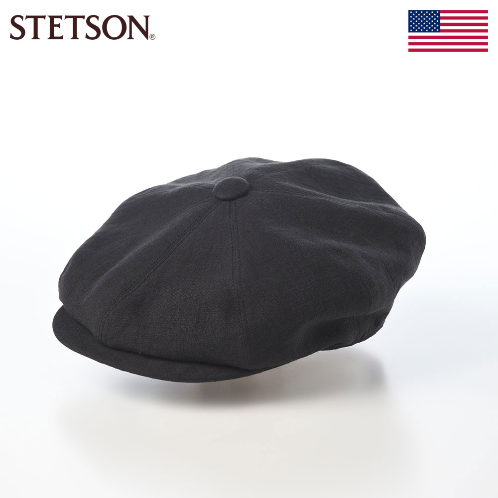 キャスケット帽 キャップ ニュースボーイキャップ 春 夏 メンズ レディース 日本製 大きいサイズ リネン STETSON ステットソン LINEN LAWN CASKET SE861 ブラック カジュアル ギフト プレゼント｜メンズハット・帽子専門店 時谷堂
