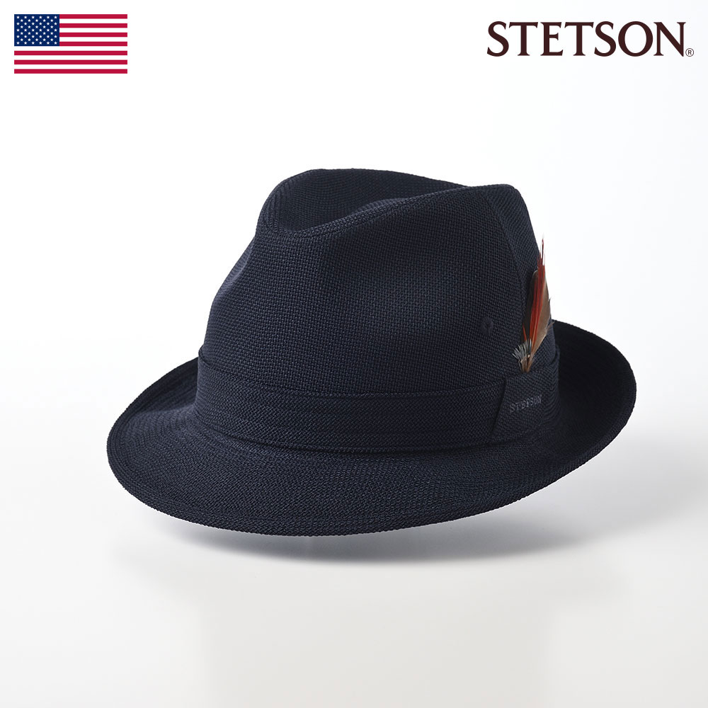 STETSON 帽子 中折れハット メンズ 春 夏 トリルビー ソフトハット 大きいサイズ アメリカブランド カジュアル おしゃれ シンプル 普段使い  日除け UV対策 レディース 送料無料 あす楽 ステットソン NEW LESCAUT SS ニューレスコー SE073 ネイビー 【59%OFF!】