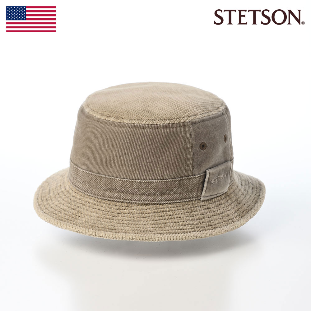 ステットソン STETSON コーデュロイ サファリハット メンズ レディース ソフトハット 帽子 紳士 大きいサイズ 秋冬 ライトブラウン [サファリコーデュロイSE126] 送料無料 プレゼント