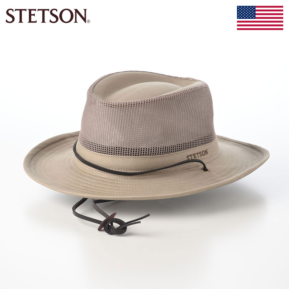 STETSON 帽子 ソフトハットメンズ レディース 春 夏 ブランド 大きいサイズ シンプル カジュアル ファッション小物 アメリカ ステットソン OUTDOOR AIR COTTON HAT(アウトドア エアコットン ハット) ST273EU ベージュ ギフト|メンズハット・帽子専門店 時谷堂