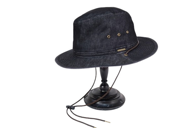 紳士 帽子 STETSONステットソン あご紐付き 吸水速乾 COOL MAX デニム メンズハット サイズアジャスター付き ウォッシュ加工 アドベンチャーハット 日本製 56～60cm アウトドア 広つば 日よけ 男性 春夏 SE768｜帽子専門店 HATSHOP NISHIKAWA