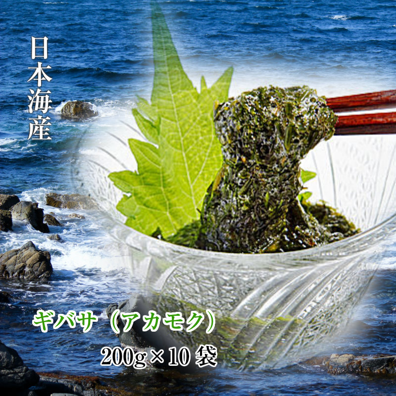 ぎばさ アカモク 200ｇ×10袋 三高水産【まとめ買いがお買い得】 (計10袋） 一日少量で始まる健康生活応援パック ギバサ 送料無料 ギバサ ダイエット 良質の日本海産 秋田 あかもく お取り寄せ