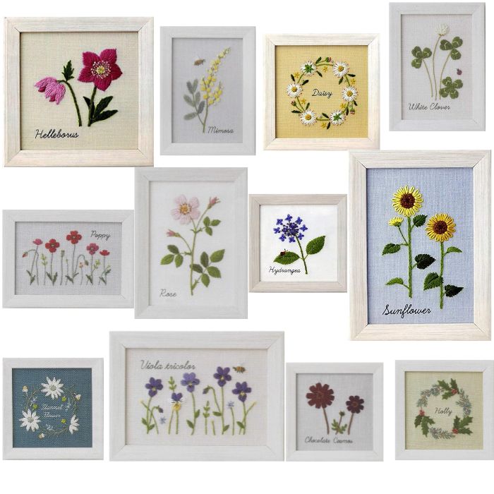 楽天市場】ルシアン 小さな花のフレーム クロスステッチキット