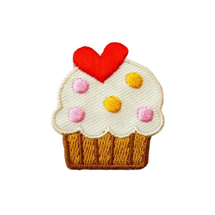 お名前ワッペン『カップケーキ』 ワッペン 『ネームワッペン カップケーキ ピンク AGS2-56